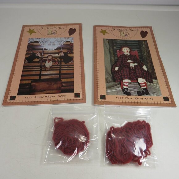 A STITCH IN TIME Pattern #165 & # 162...26" & 8" Rag Primitive Doll UNCUT - Picture 2 of 11